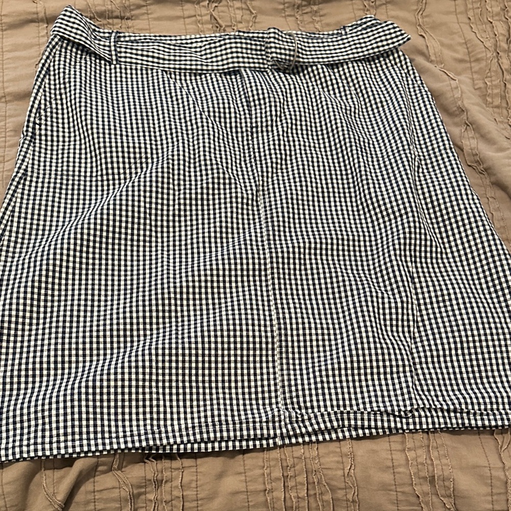 Liz Claiborne Blue and White Checkered Skirt